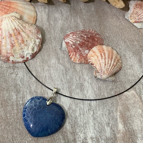 Chrysanthemum Coral Fossil Heart - Picture 1 of 5